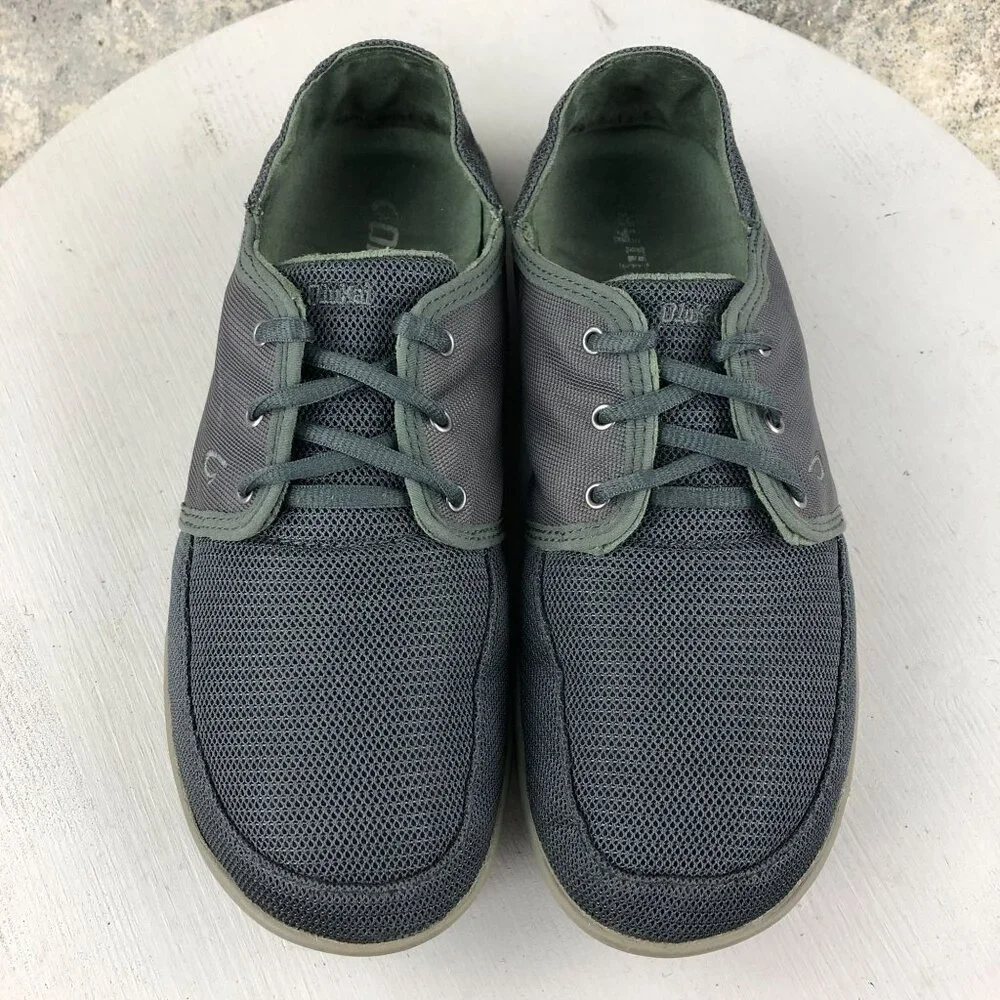 OluKai Men's Size 8.5 Nohea Grey Mesh Lace-Up Low Top Casual Oxford Sneakers